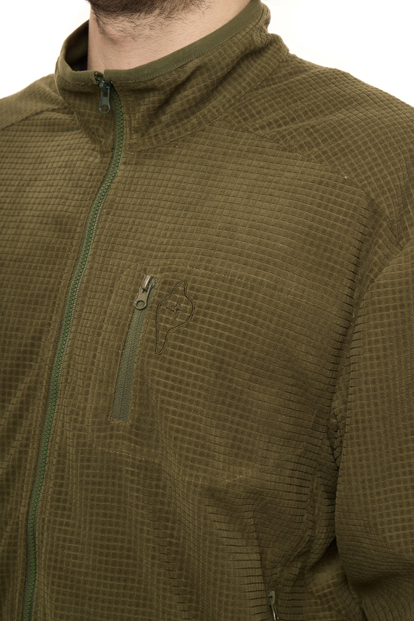 Waffle Tech Zip Up Olive