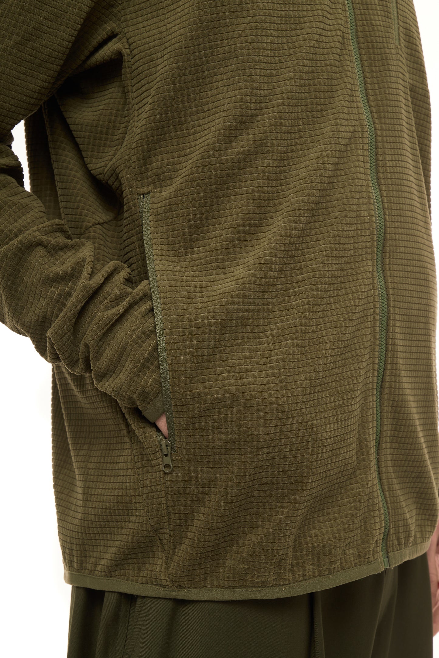 Waffle Tech Zip Up Olive