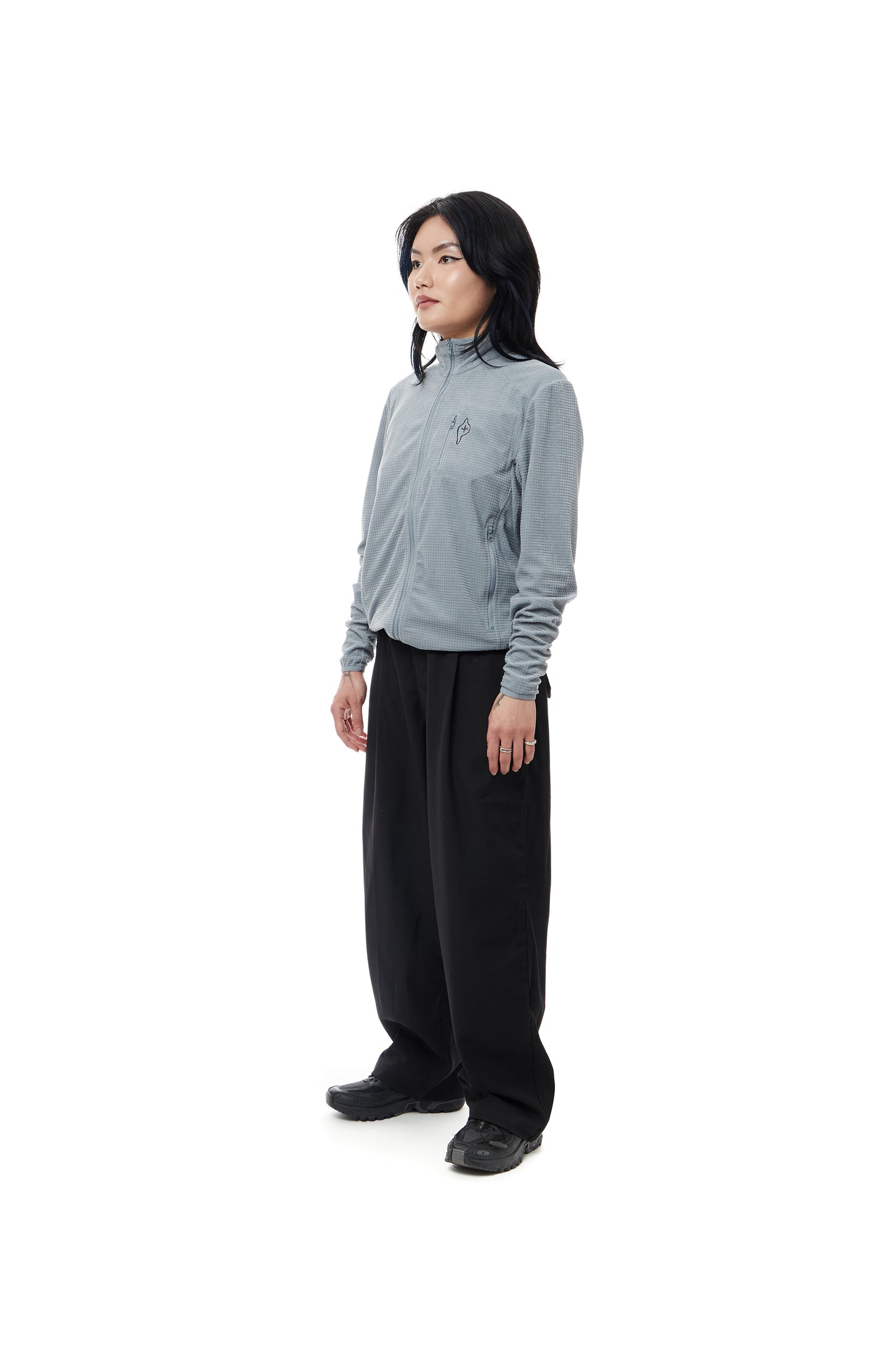 Waffle Tech Zip Up Grey