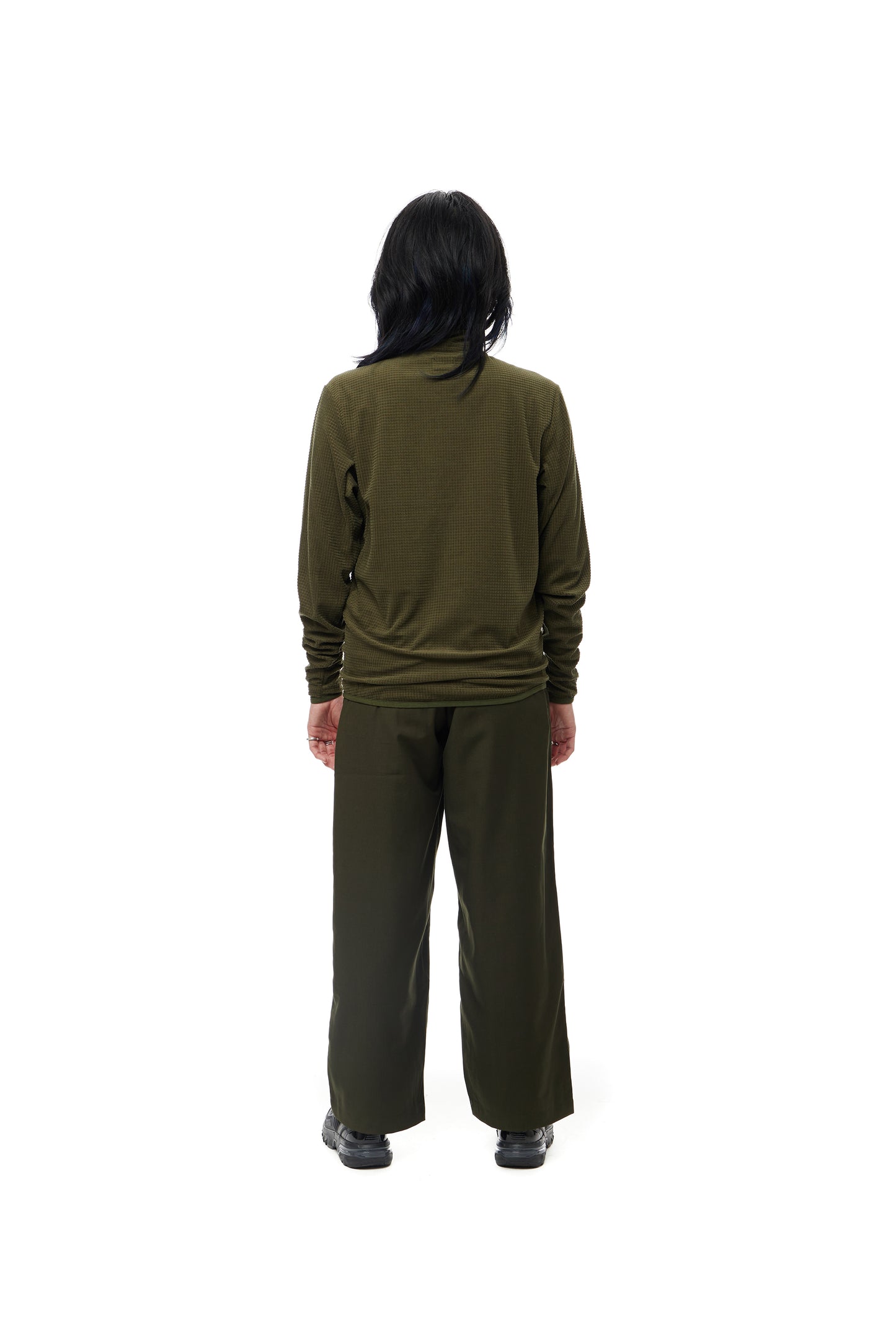 Waffle Tech Zip Up Olive