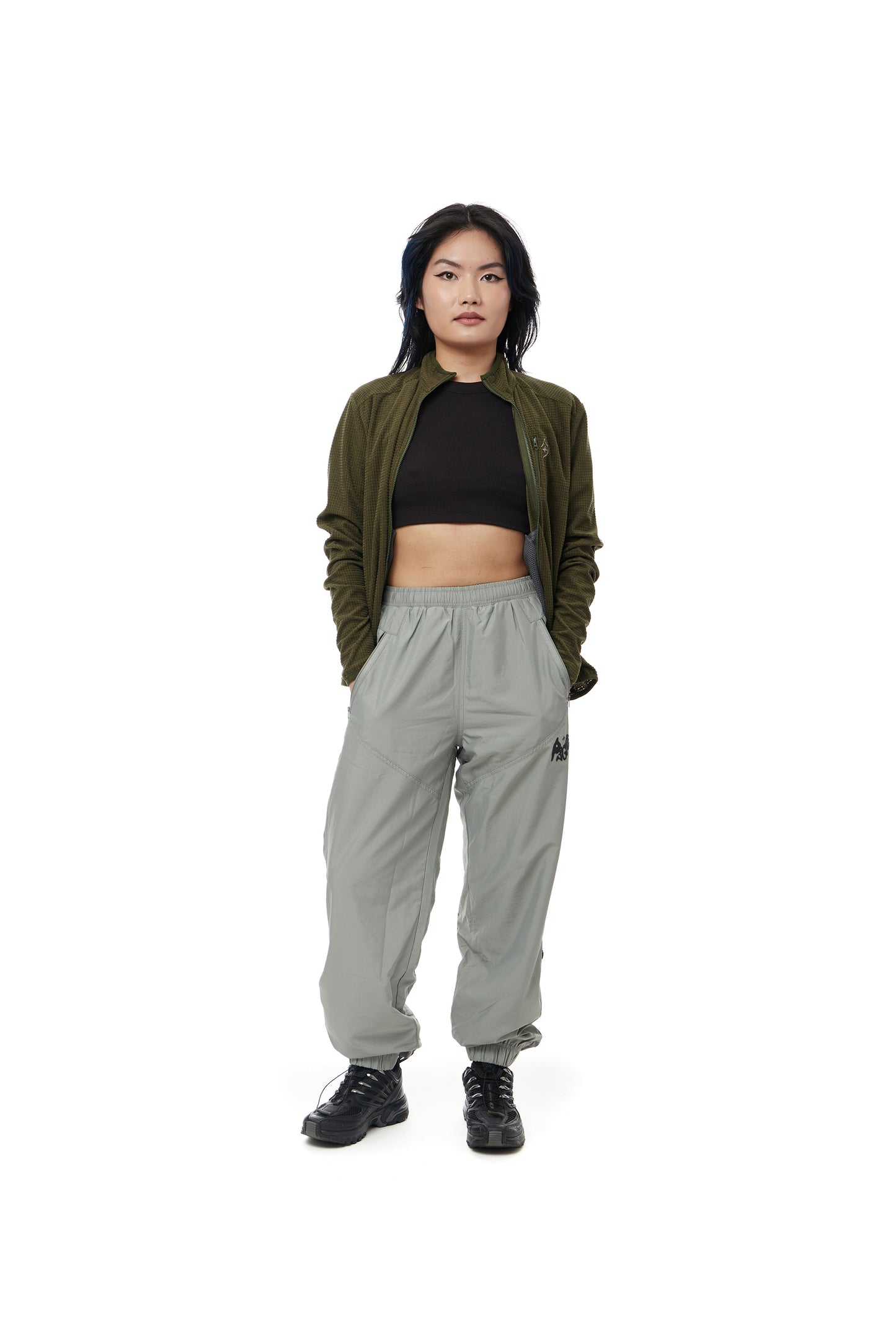 Waffle Tech Zip Up Olive