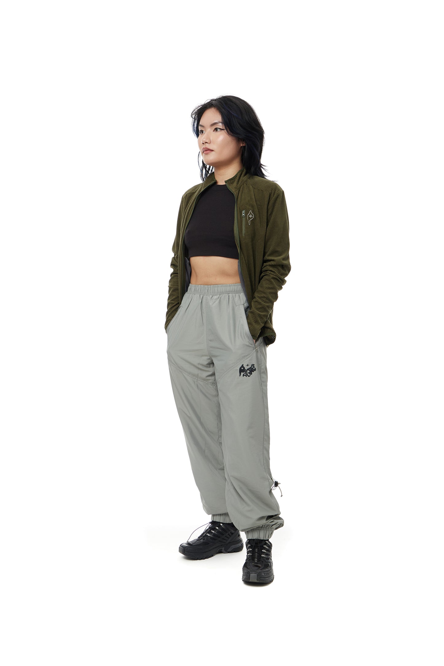 Waffle Tech Zip Up Olive