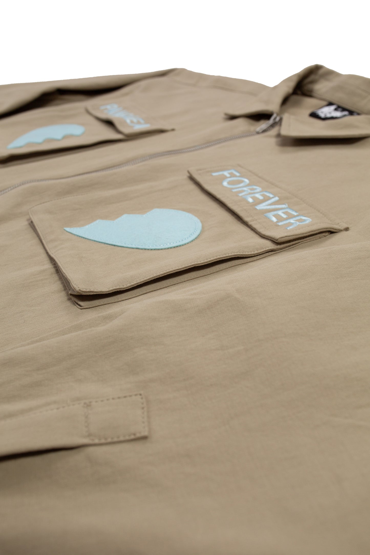 Zip Up Dress Shirt - Sand