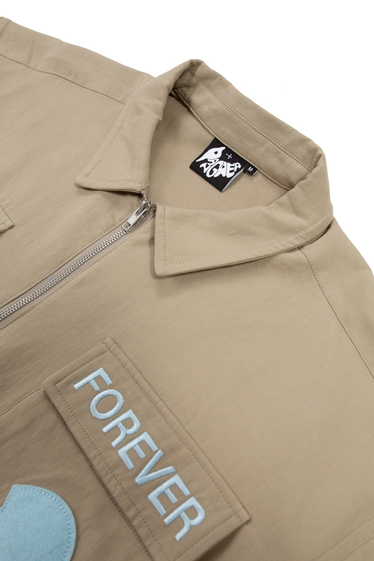 Zip Up Dress Shirt - Sand