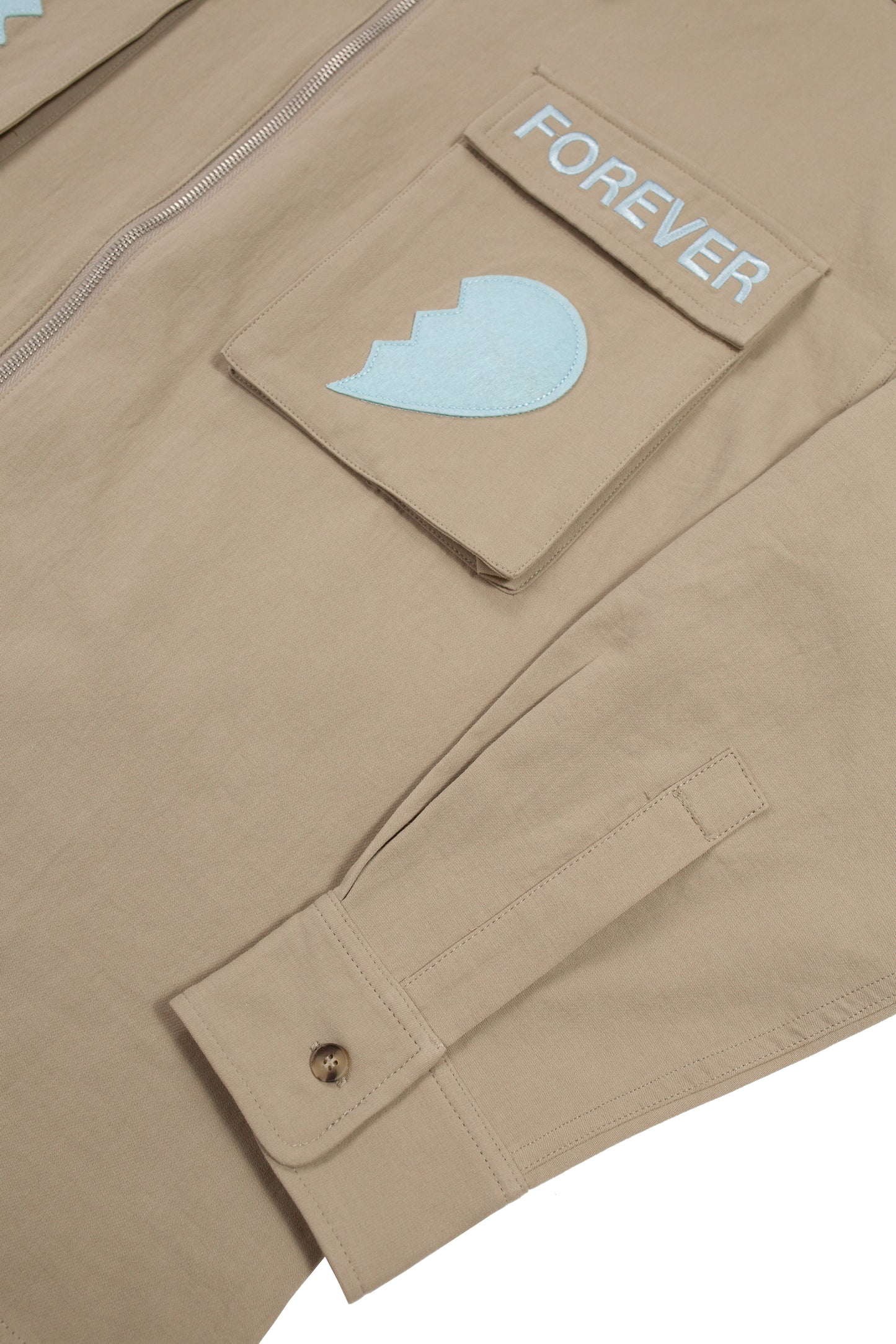 Zip Up Dress Shirt - Sand