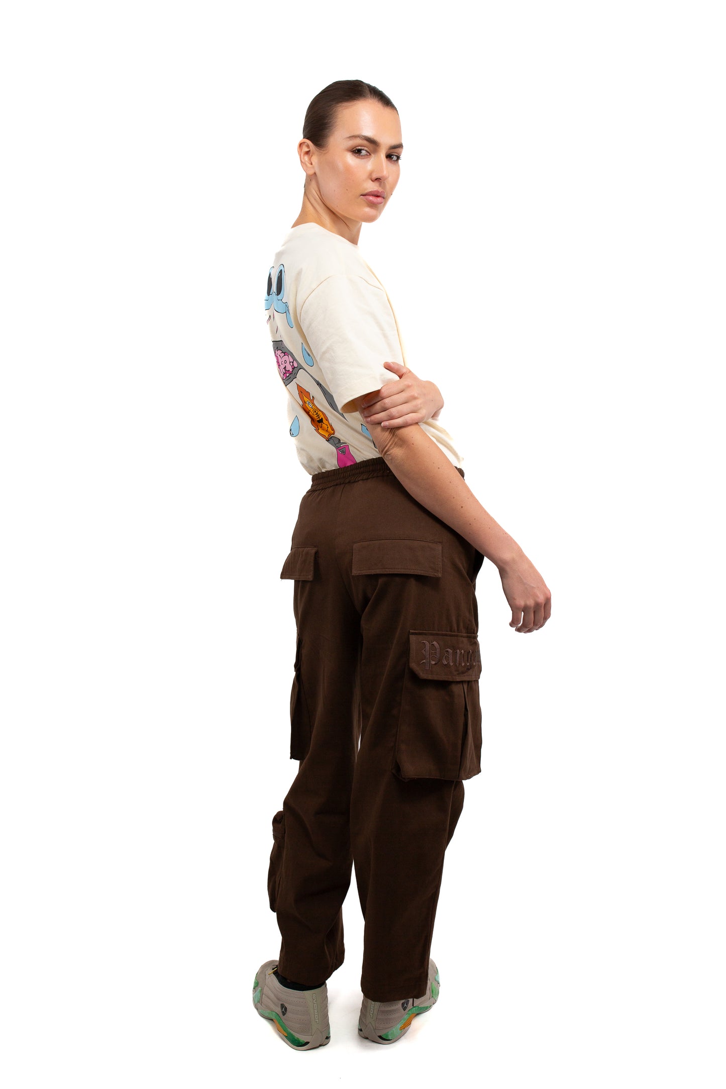Triple Pocket Cargo Pants - Brown