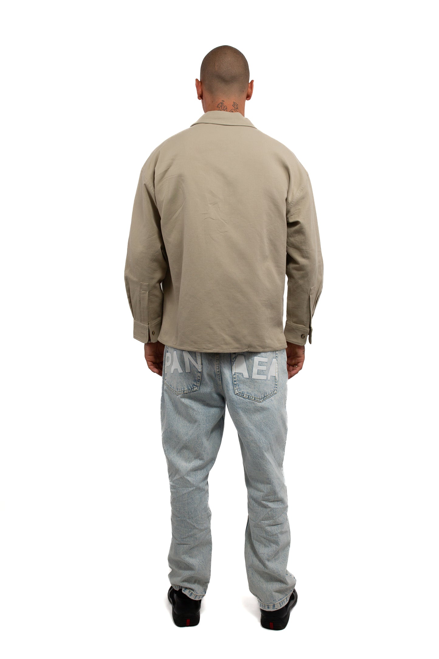 Zip Up Dress Shirt - Sand