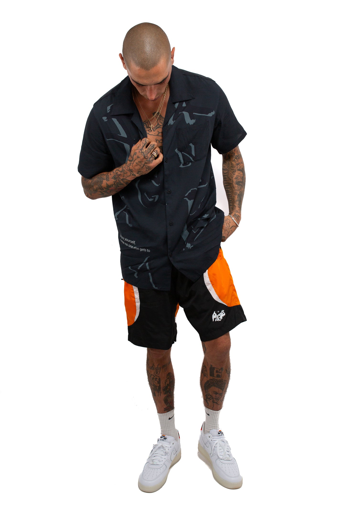 Active Shorts - Black/Orange
