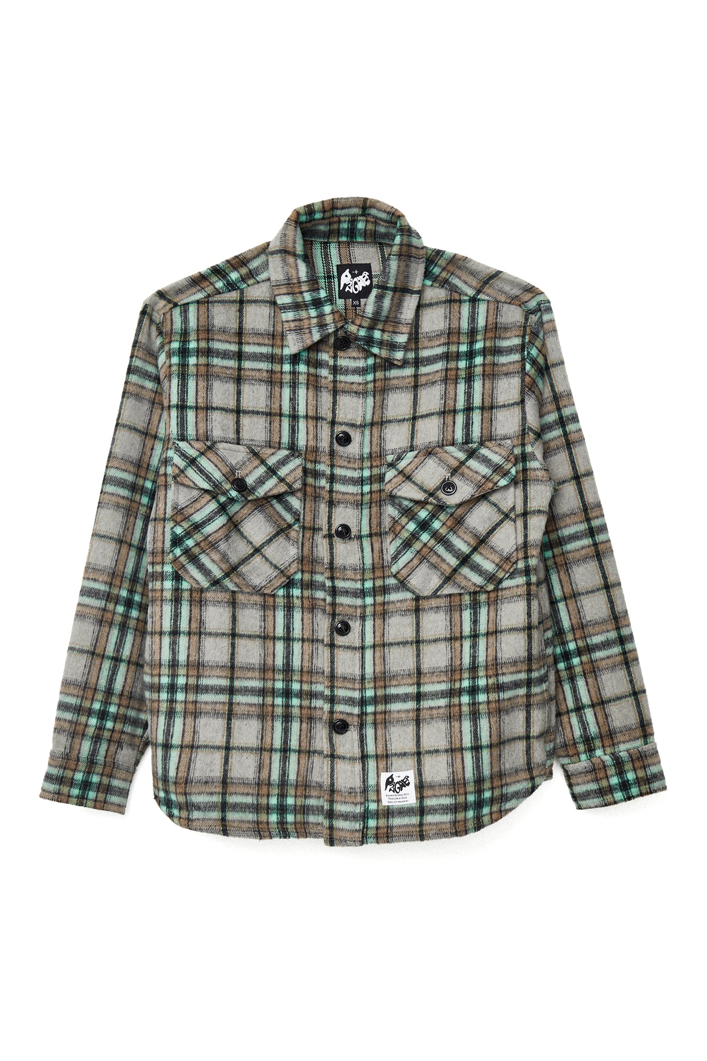 Plaid Overshirt Mint/Grey