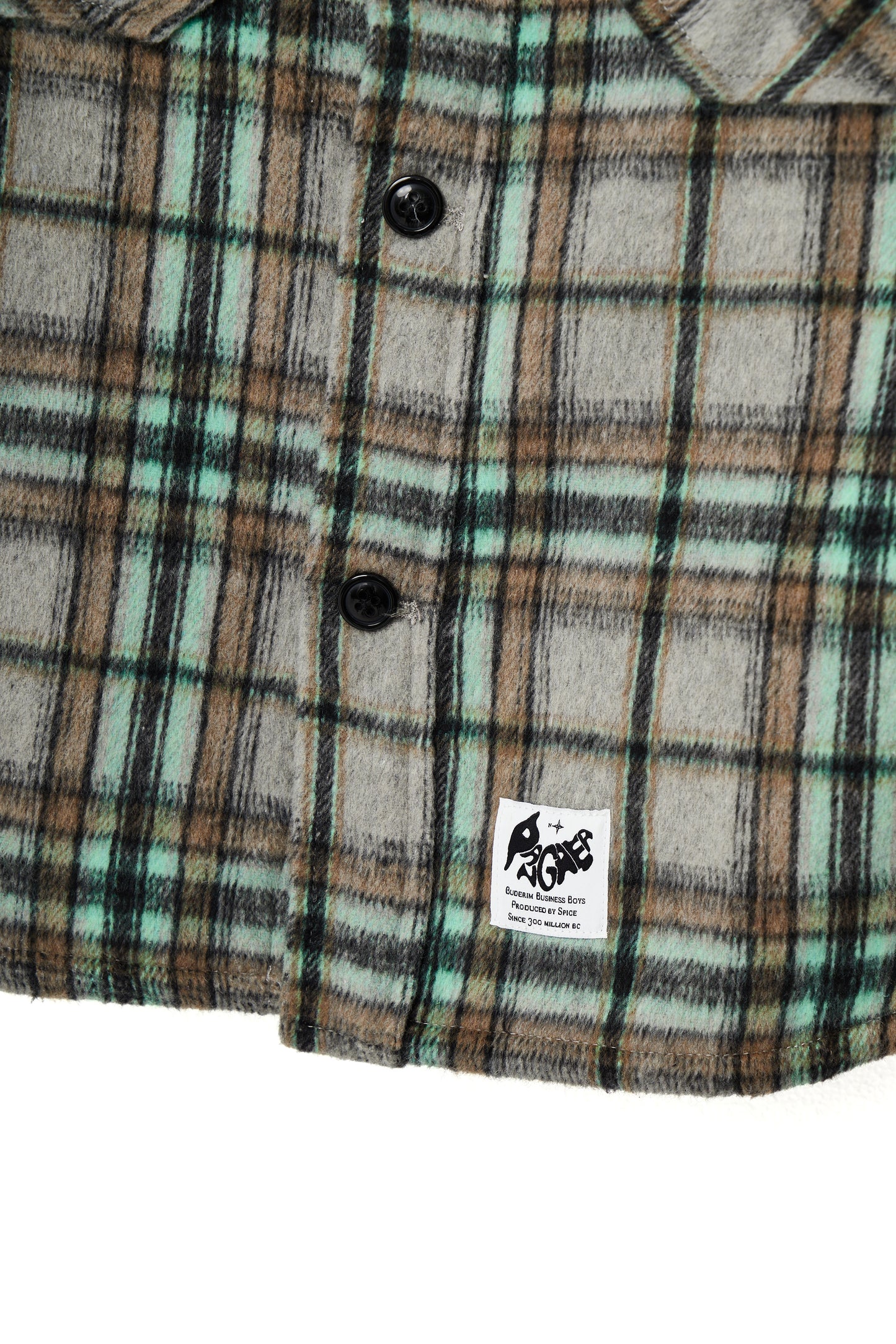 Plaid Overshirt Mint/Grey