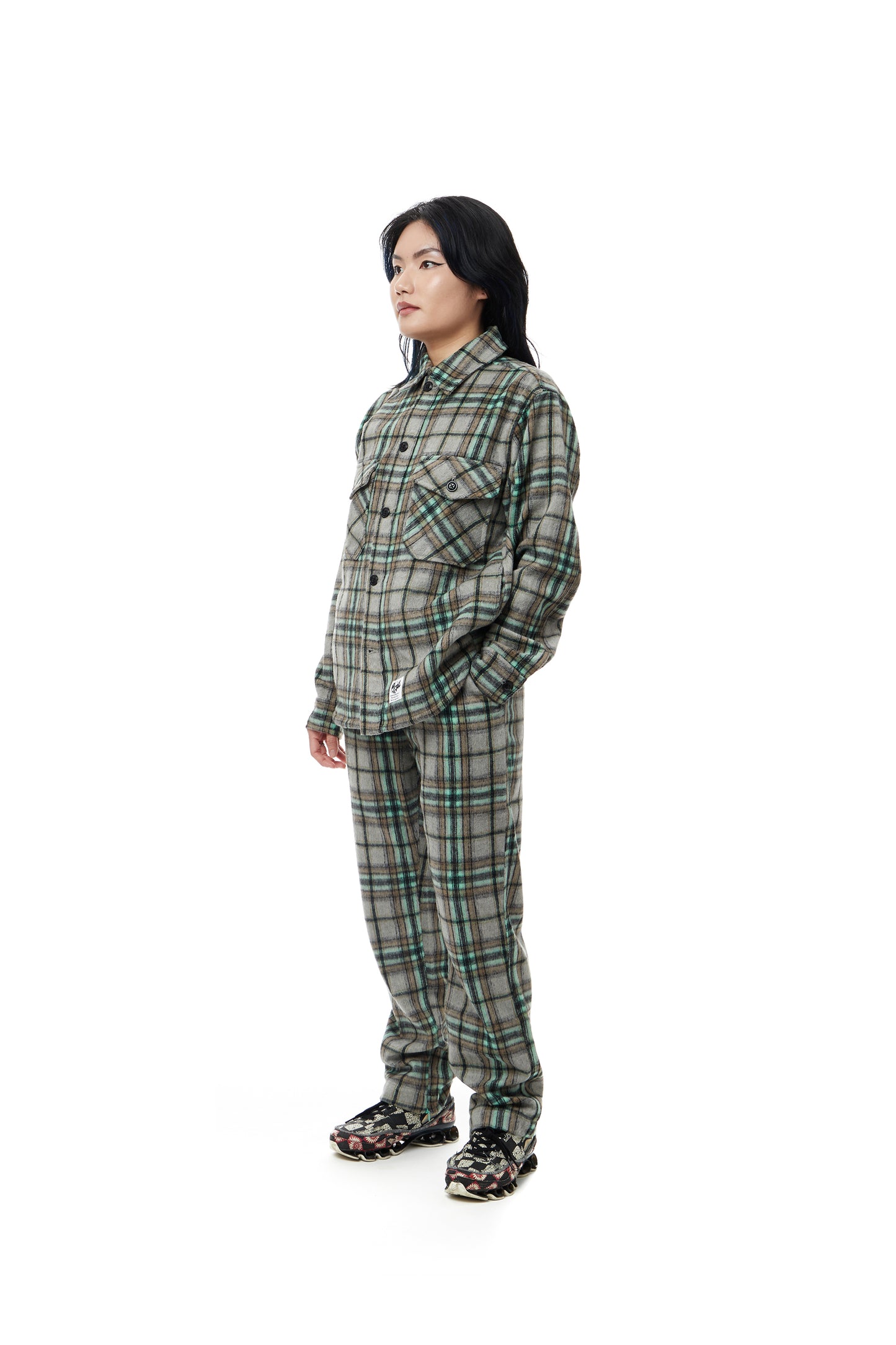 Plaid Overshirt Mint/Grey