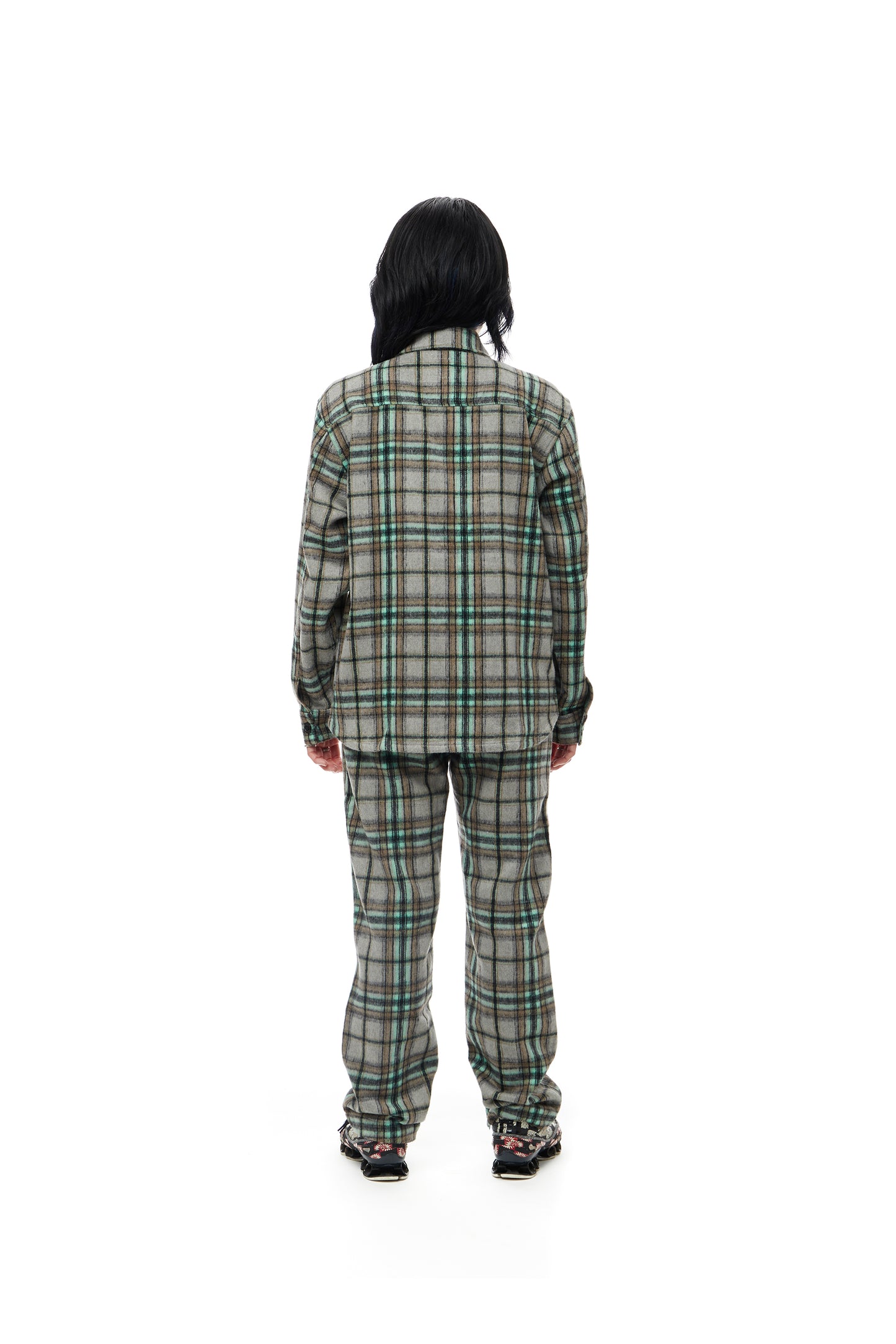 Plaid Overshirt Mint/Grey